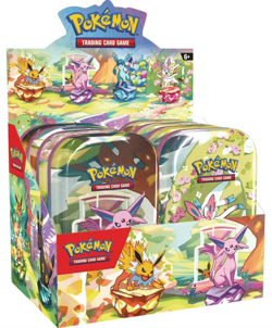 Pokemon TCG Prismatic Evolutions Mini-Tin Display (8 Tins) – Factory Sealed - Image 1
