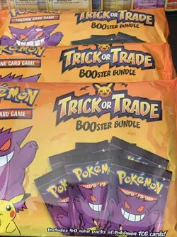 Pokemon BOOster Bundle Trick Or Trade 3 Bags Of 40 Mini Packs Gengar Halloween - Image 2