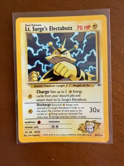 Pokemon TCG Lt. Surge's Electabuzz #6 [LP] Gym Heroes Vintage Holo Rare - Image 3