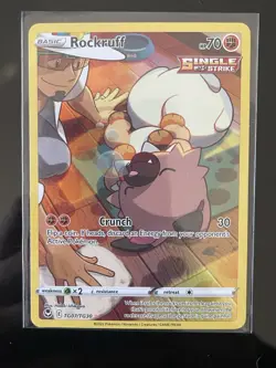 Pokemon Rockruff Silver Tempest TG07/TG30 Ultra Rare Holo Single Strike - Image 1