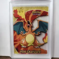 2000 TOPPS POKEMON TV ANIMATION CLEAR CARDS #PC3 CHARIZARD PSA 6 - Image 2