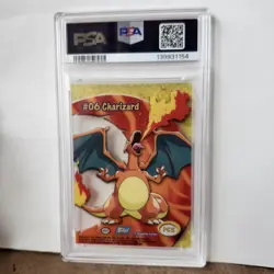2000 TOPPS POKEMON TV ANIMATION CLEAR CARDS #PC3 CHARIZARD PSA 6 - Image 3