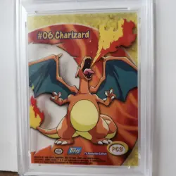 2000 TOPPS POKEMON TV ANIMATION CLEAR CARDS #PC3 CHARIZARD PSA 6 - Image 4
