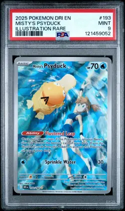 2025 POKEMON DRI EN-DESTINED RIVALS ILLUSTRATION RARE #193 MISTY'S PSYDUCK PSA 9 - Image 1