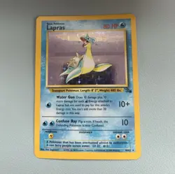 Lapras 10/62 Fossil Holo Rare Unlimited 80 HP Pokemon TCG Card 1999 - Image 1