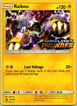 Raikou - SM150 (Prerelease) SM150 Holofoil Promo Sun & Moon Promo Pokemon NM - Image 1