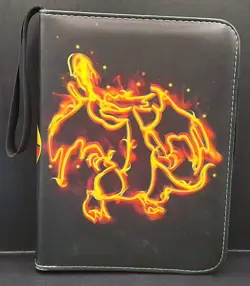 Pokemon TCG Charizard 3 Ring Binder 4 Pocket Double Side Top Load Page W/ Zipper - Image 1
