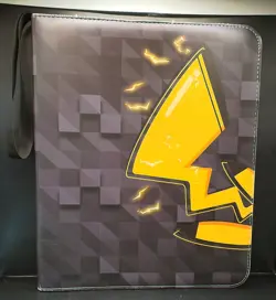 Pokemon TCG Pikachu Tail 3 Ring Binder 9 Pocket Double Sided Top Loaded Page - Image 1
