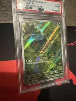 2023 POKEMON MEW EN 151 166 BULBASAUR ILLUSTRATION RARE PSA 9 MINT - Image 3