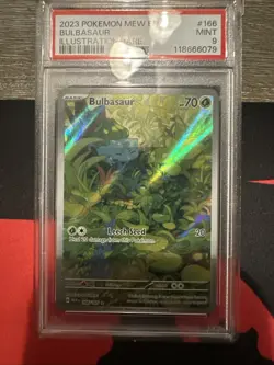 2023 POKEMON MEW EN 151 166 BULBASAUR ILLUSTRATION RARE PSA 9 MINT - Image 5