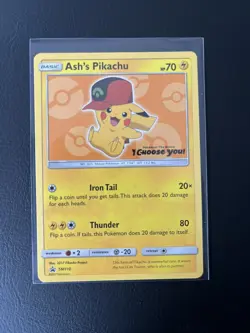 Pokemon TCG Ash's Pikachu Black Star Promo SM110 - pack fresh - Image 1
