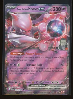 Team Rocket's Mewtwo ex 2025 Pokemon Destined Rivals 081/182 Double Rare Holo - Image 1