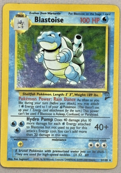 Pokemon TCG Blastoise Base Set 2 2/130 Holo Unlimited Holo Rare (SWIRL) (LP) - Image 2