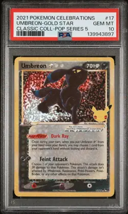 2021 Pokemon Celebrations Umbreon Gold Star 17/17 PSA 10 GEM MINT - Image 1