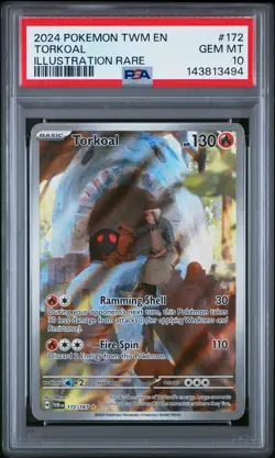 2024 Pokemon Twm En-Twilight Masquerade #172 Torkoal Illustration Rare PSA 10. - Image 1