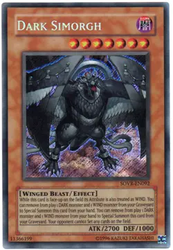 Yu-Gi-Oh! SOVR-EN092 Dark Simorgh secret rare MINT - Image 1