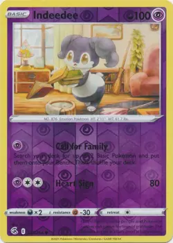 Indeedee 127/264 Reverse Holo Fusion Strike Pokemon Card NM - Image 1