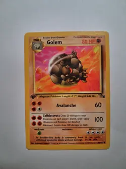 Pokemon Card Golem 36/62 First Edition fossil - Image 1