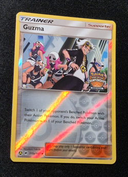 Pokemon Card Guzma Regional Promo 115a/147 Alt Art Burning Shadows Holo LP 2019 - Image 1
