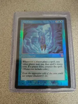 vintage magic the gathering Ice Cave foil apacolypse rare nm - Image 1