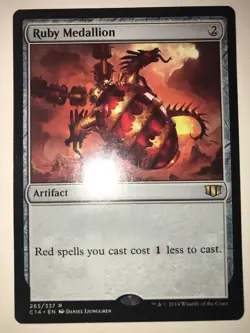 Ruby Medallion Commander 2014 Artifact Rare MTG LP - Image 1
