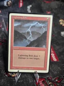x2 Magic the Gathering - Revised Edition Lightning Bolt 1994 Common - Image 2
