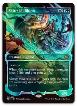 Skirmish Rhino (Showcase) #408 (Foil) (NM) Tarkir Dragonstorm TDM Magic MTG - Image 1