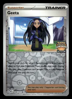 Geeta 188/197 Reverse Holo Regional Championships Stamp Pokemon Card - Image 1