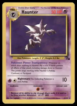 Pokemon Cards Haunter 21/62 Unlimited Fossil WOTC Rare NM *4 - Image 1
