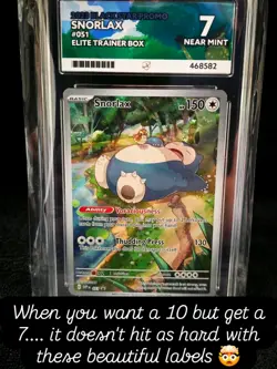 Snorlax Black Star Promo Card English #051 Near Mint ACE 7. Graded ACE label - Image 1