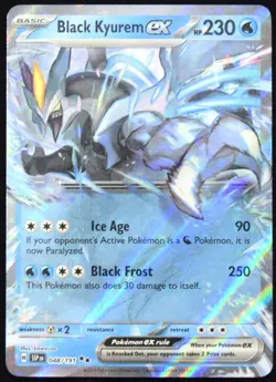 Pokemon TCG Black Kyurem ex 048/191 2024 Surging Sparks Double Rare Card - NM - Image 1