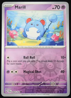 Pokemon TCG Marill 064/162 Temporal Forces Reverse Holo Common Card - NM - Image 1