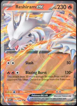 Pokemon TCG Reshiram ex 020/086 2025 White Flare Double Rare Card - NM - Image 1