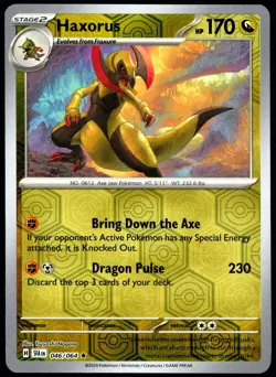 Pokemon TCG Haxorus 046/064 2024 Shrouded Fable Reverse Holo Rare Card - LP - Image 1
