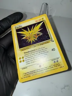 Pokemon Zapdos Fossil Holo Rare 15/62 Unlimited 1999 80 HP Trading Card - Image 2