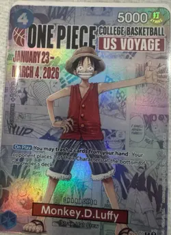 Bandai Namco One Piece Card Game Monkey.D.Luffy US Voyage Promo Holo P-055 - Image 2