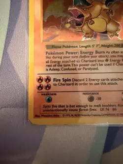Pokemon TCG Charizard Base Set Holo Shadowless Rare Card 4/102 - Image 5