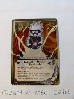 Naruto Tcg CCG Kakashi Hatake Boyhood Card Super Rare Foil English Near Mint - Image 1
