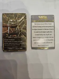 1999 Pokemon Burger King 23K Gold Plated Pikachu Card (With Certificate) - Image 3