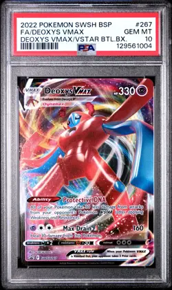 2022 POKEMON SWSH BLACK STAR PROMO #267 FULL ART/DEOXYS VMAX PSA 10 - Image 1