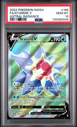 2022 Pokemon Sword & Shield Astral Radiance Starmie V PSA 10 #166 - Image 1