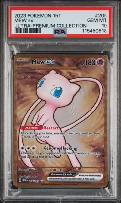 2023 Pokemon Mew ex Full Art Ultra Rare 151 UPC Metal Promo Card 205/165 PSA 10 - Image 1