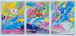 Pokemon First Partner Illustration Collection Alola Starters Set NM - Image 1