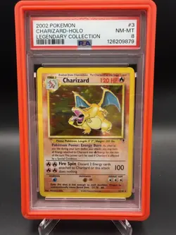 Pokemon Charizard Legendary Coll. Holo Rare #3 PSA 8 - Image 1