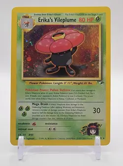 Pokemon TCG Erika's Vileplume Holo Rare Gym Heroes 5/132 - Image 1