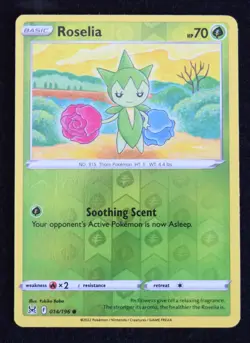 Pokemon TCG Roselia 014/196 2022 Lost Origin Reverse Holo Common - LP - Image 1