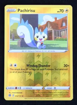 Pokemon TCG Pachirisu 052/172 2022 Brilliant Stars Reverse Holo Uncommon - LP - Image 1