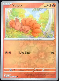 Pokemon TCG Vulpix 026/167 2024 Twilight Masquerade Reverse Holo Common - NM - Image 1