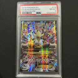 Alakazam Mega 2016 XY EX Full Art Holo Card 118/124 Fates Collide PSA 8 - Image 1