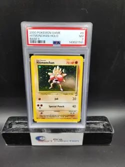 2000 POKEMON GAME HITMONCHAN-HOLO BASE SET II 08/130 PSA 7 NM WOTC - Image 1